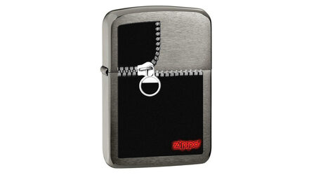 купите Зажигалка Zippo 28326 Zipped Black Ice (тонированная цирконием крупнозернистая шлифовка хрома, рисунок замка-молнии) в Москве