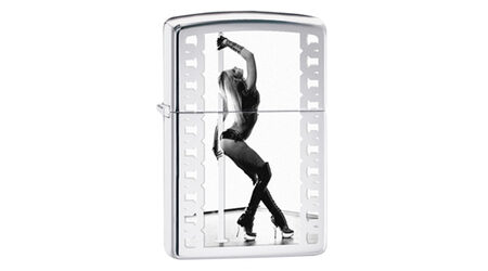 купите Зажигалка Zippo 28448 Stripper Pole High Polish Chrome (зеркальный хром, фото девушки у стрип-шеста) в Москве