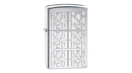 купите Зажигалка Zippo 28624 Playboy Geometric Rabbit Heads High Polish Chrome (зеркальный хром, гравированная текстура с символом Playboy) в Москве