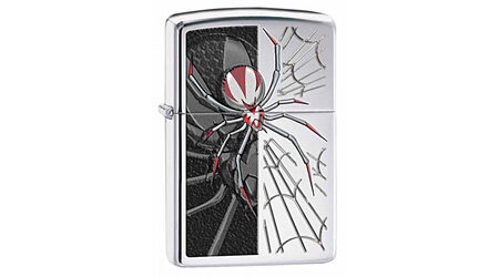 купите Зажигалка Zippo 28795 Spider and Web High Polish Chrome (зеркальный хром, гравировка паука на паутине, цветная заливка) в Москве