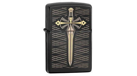 купите Зажигалка Zippo 28799 Gold Sword Ebony (черный глянец, гравировка меча с золочением) в Москве