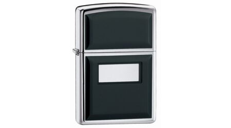 купите Зажигалка Zippo 355 Ultralite Black High Polish Chrome (зеркальный хром, накладки из черного пластика) в Москве